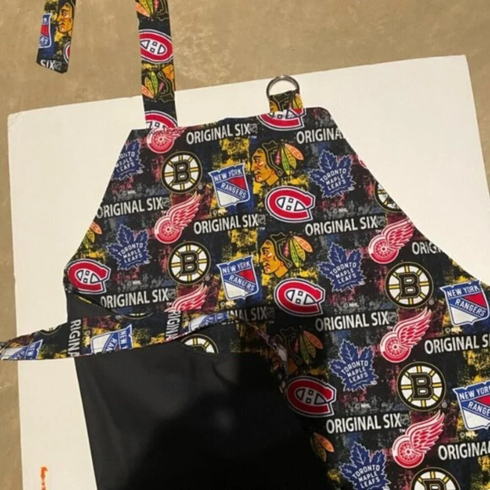 Barbeque Apron Original 6 Hockey Teams